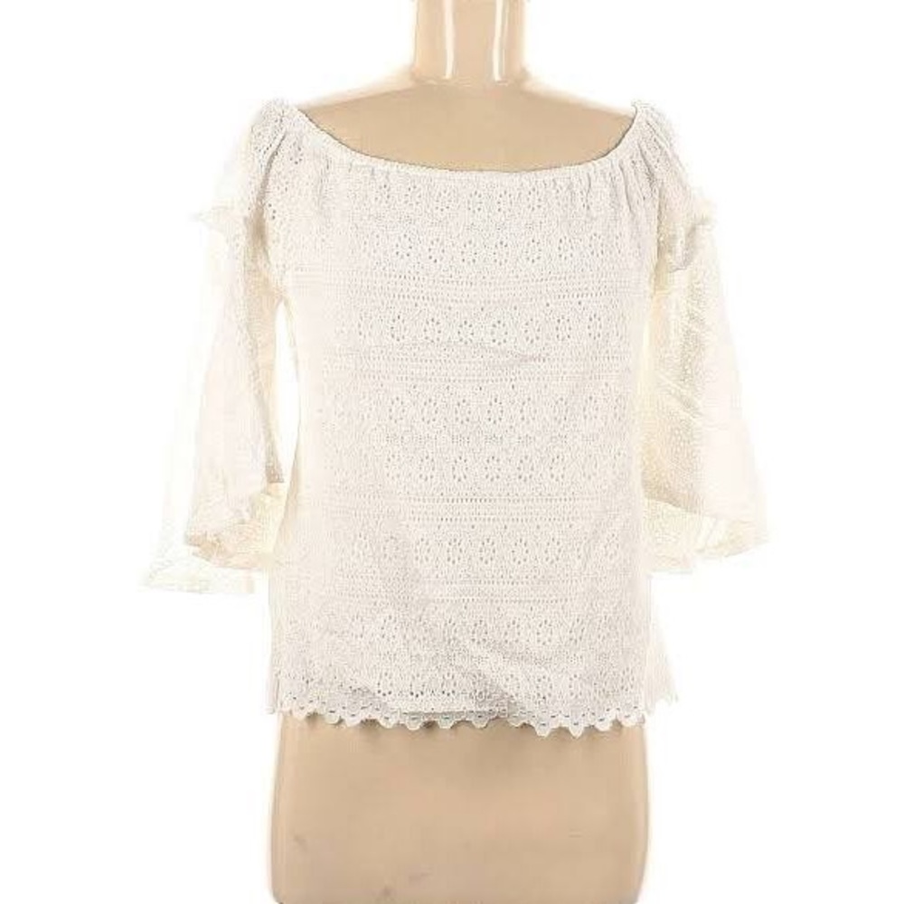RedHaute White Eyelet Top